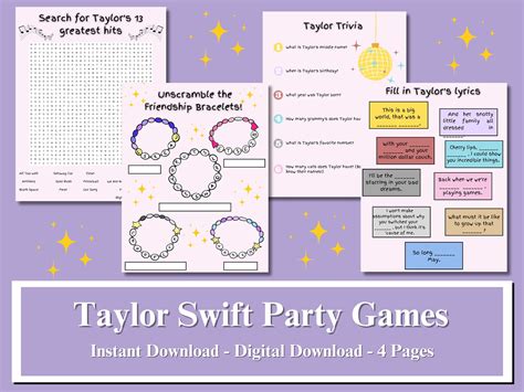 free taylor swift party printables|taylor swift party games free.